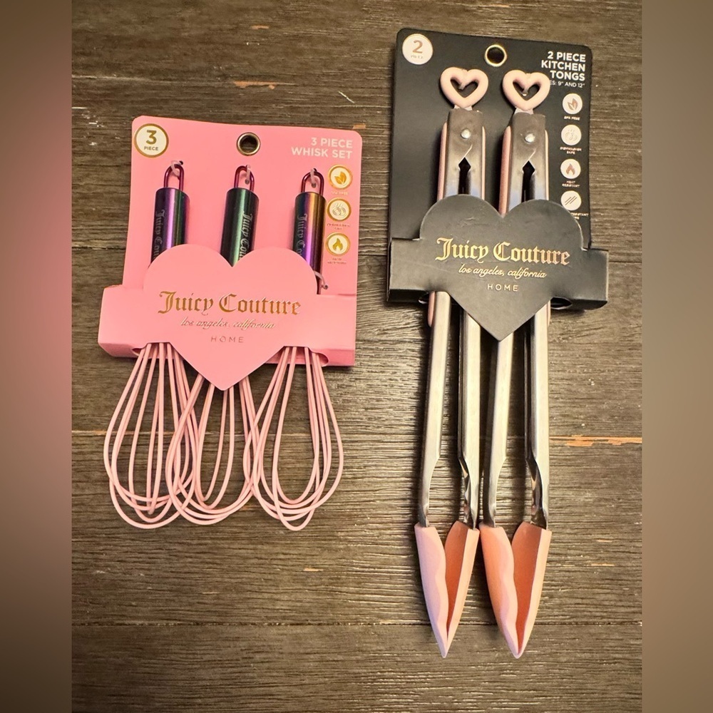 Juicy Couture Pink Whisk and Tong Set